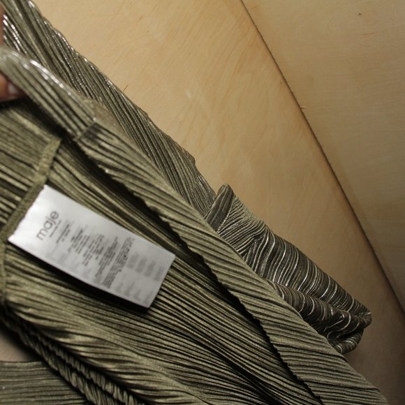 NWT MAJE Royal Pleated Maxi Dress In Khaki sz 40 $415 - Picture 16 of 16